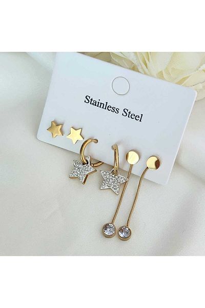 G Sport POLO Star Model Set of 6 Steel Earrings