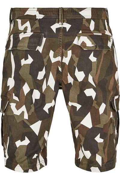 Urban Classics Herren Geometrik Kamuflaj Streç Twill Kargo Şort