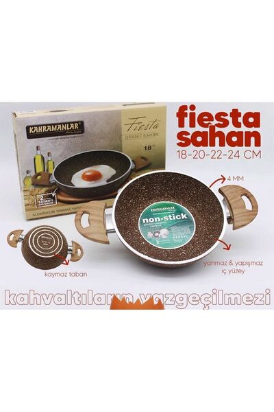 Kahramanlar فييستا 20 سم صحن جرانيت مصبوب بني