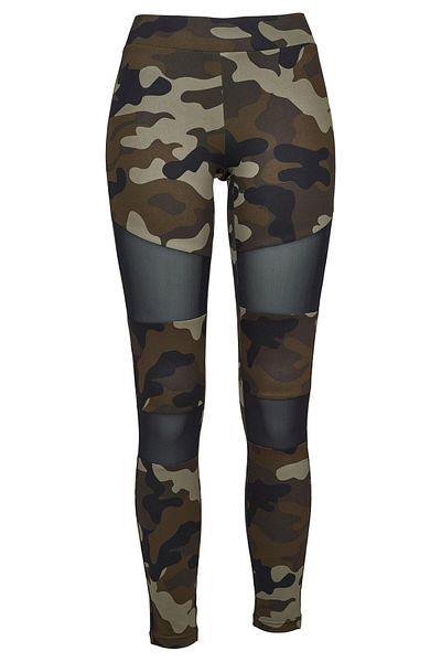Urban Classics Damen Ladies Camo Tech Mesh Leggings
