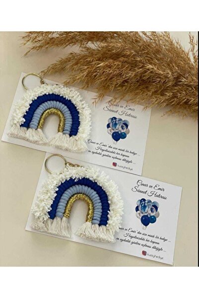 FN 20 Adet Makrome Gökkuşağı Hediyelik Anahtarlık Doğum Hediyeliği