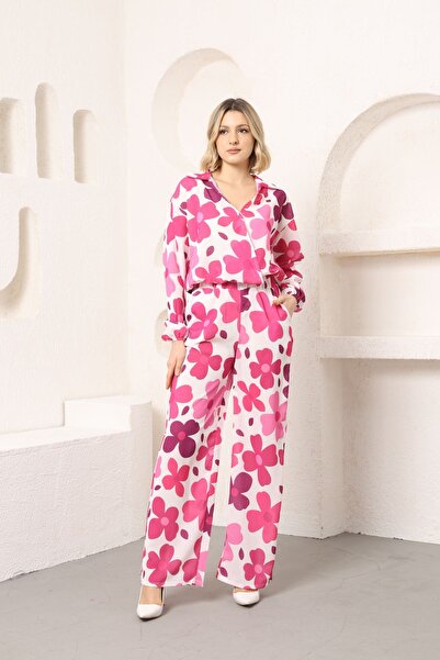 SEVENLINE طقم بلوزة نسائية بنقشة الزهور وبنطلون جيسيكا