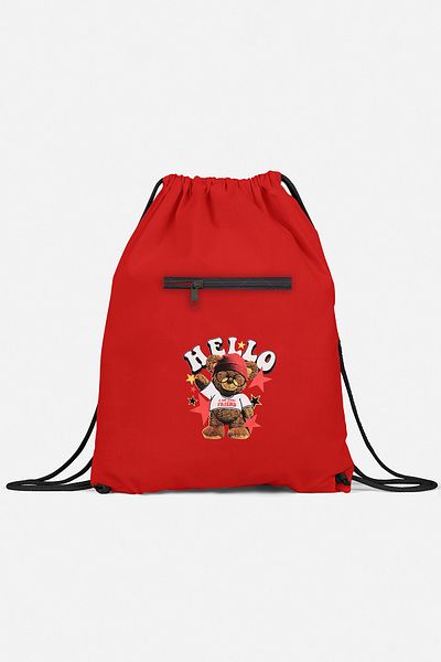 herotasarım Αθλητικό σακίδιο πλάτης Hello Teddy Bear - BLL4487