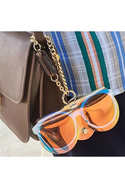 lovegame Stylish Transparent Pvc Glasses - Chain Case Eyewear Protector