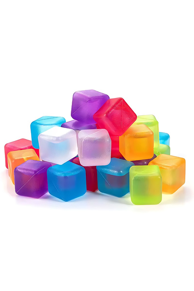 TAGESAN Renkli Yeniden Kullanılabilir Buz Küpleri - 15 Adet, Plastik Dondurulabilir Buz Küpleri