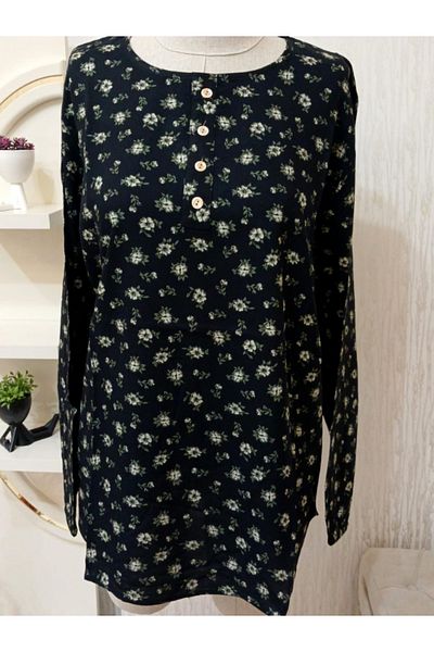 LUSSOLİFE Round Neck and Elastic Sleeve - New Season Mother Tunic