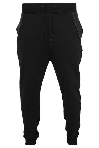 Urban Classics Herren Sweatpants mit seitlichem Reißverschluss und Ledertasche