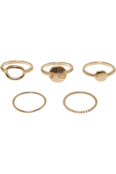 Urban Classics Unisex Basic Stapelringe 5er-Pack