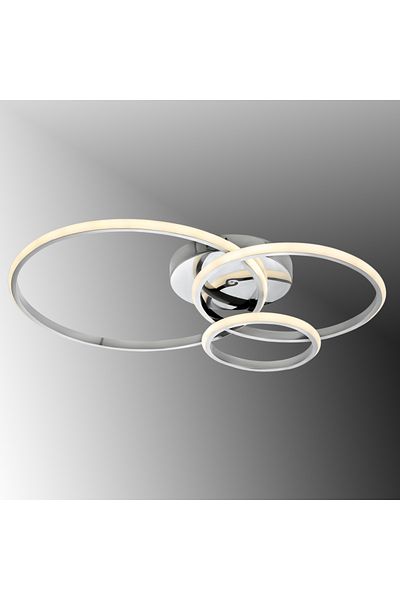 TT AYDINLATMA TT323-KR Led Chandelier - Lighting 3 Rings Chrome Plated (White Light) Plofonyer