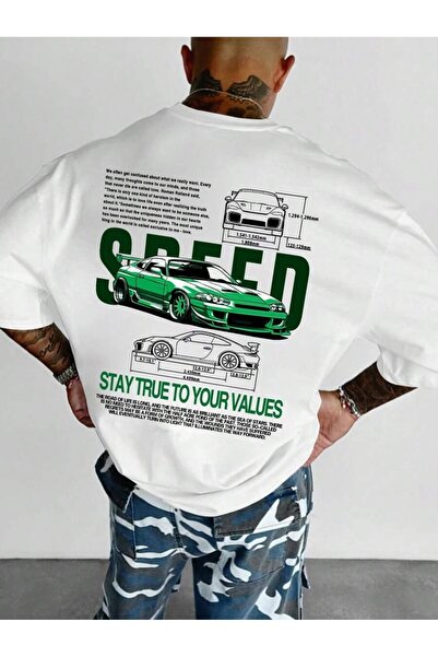 Hunors Sportswear & Company Ανδρικό T-Shirt Crew Neck Λευκό Oversize - Speed ...