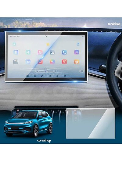 corcishop BYD Atto 3 - 15.6 inch Multimedia and Indicator Nano, Flexible and Shatterproof Screen Protector