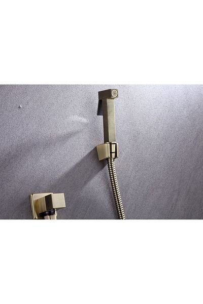 İSAOĞLU YAPI Matte Gold Bidet Faucet Antique Bidet Valve Antique Gold Bidet Faucet Set