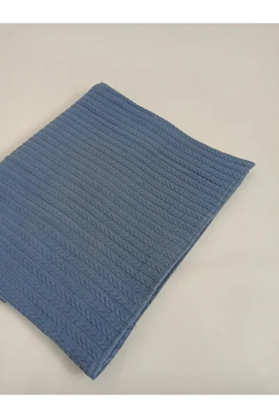 Wenaris 80x100 Cm Organic Cotton Knitted Patterned Baby Blanket