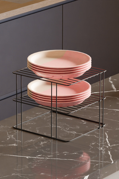 Milenay Modern Tasarım Siyah Metal 3 Katlı Tabaklık - Mutfak Düzeni ve Şıklık...