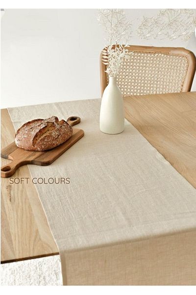 Soft Colours Βιολογικό Ακατέργαστο Λινάρι Runner 40 Χ 140 Εκ