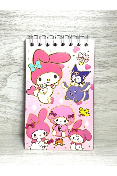 facnspt Kawaii Sanrio - Caiet cu autocolante roz Kuromi și Melody