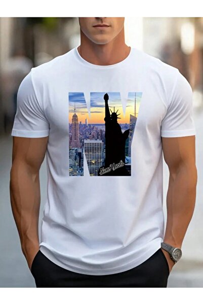 Hunors Sportswear & Company Tricou oversize alb cu guler rotund pentru bărbaț...