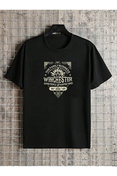 l'eivor Supernatural Winchester Brothers Baskılı Pamuk T-shirt