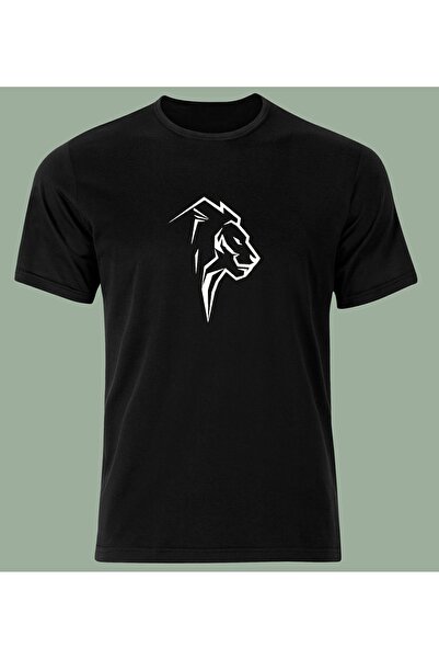 l'eivor Tricou bărbătesc din bumbac cu imprimeu geometric Lion