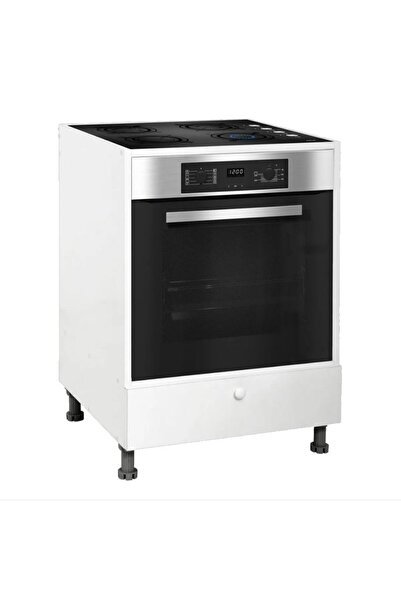 Dekomonte Ankastre Dolabı Ayaklı Ankastre Modül Dolap Fırın Ocak Dolabı Beyaz...