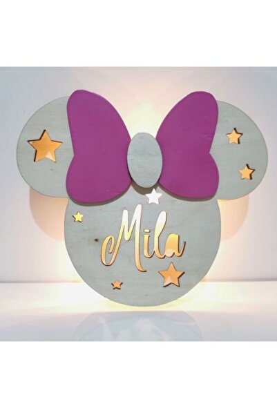 Windly Concept İsimli Mickey Ahşap LED'li Çocuk Odası Dekorasyonu - Eğlenceli...