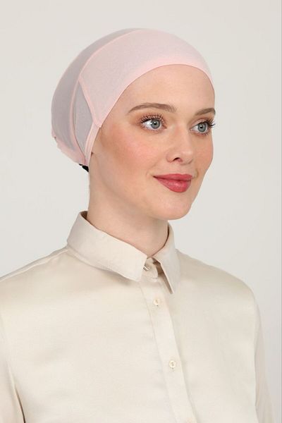 Melodi Scarf Parisien Tulle Climafit Lycra Γυναικεία Hijab - Πούδρα Parisian Bone που αναπνέει χωρίς ραφές