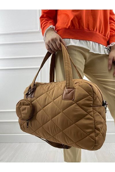 BST BAGS Geantă de bagaje de mână și de umăr pentru femei, maro, mărime mare, cu curea încrucișată