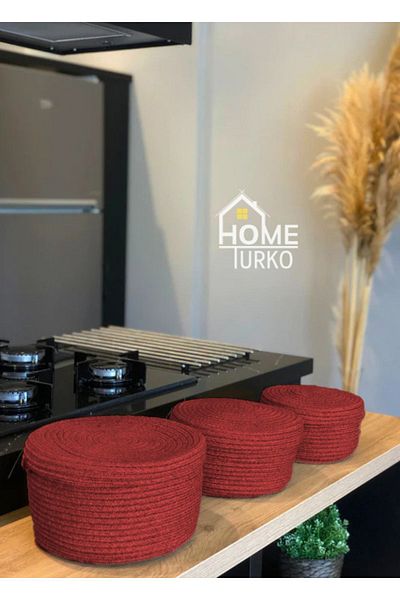 HomeTurko Modern Jute Wicker 3-Piece Basket Set - Hand-Woven Kitchen Basket