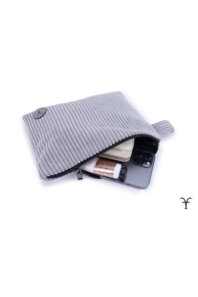 Aftaries Gray Corduroy - Thick Handmade and Multi-Purpose Handbag