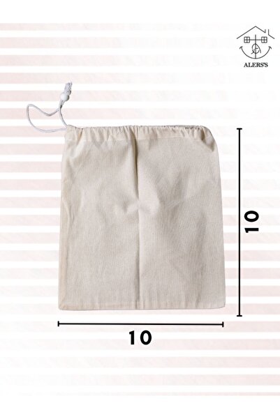 ALERSS 10x10 Cm 3 Adet Hambez Kese - Nişan, Kına, Düğün, Seminer, Organizer Düzenleyici Ham Bez Kese