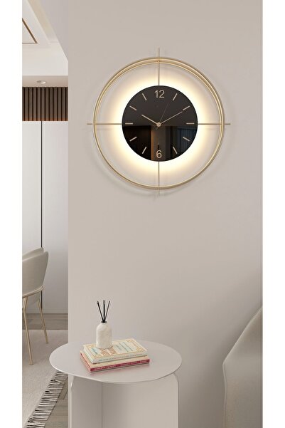 MetaQuartz Aksesuar Büyük Boy (55*55 CM) Gold Deluxe Ledli(PİLLİ) - Siyah Göb...