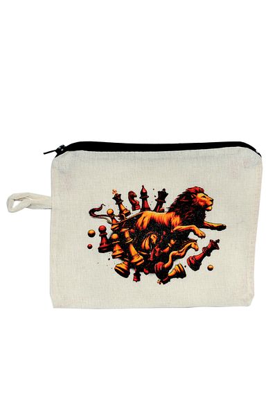 DSECHESS Lion Printed Chess Piece Pen Holder Wallet
