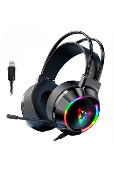 Tisul G606 Rainbow 7.1 Siyah Kulak Üstü Usb Kulaklık 4d Mikrofonlu Profesyone...