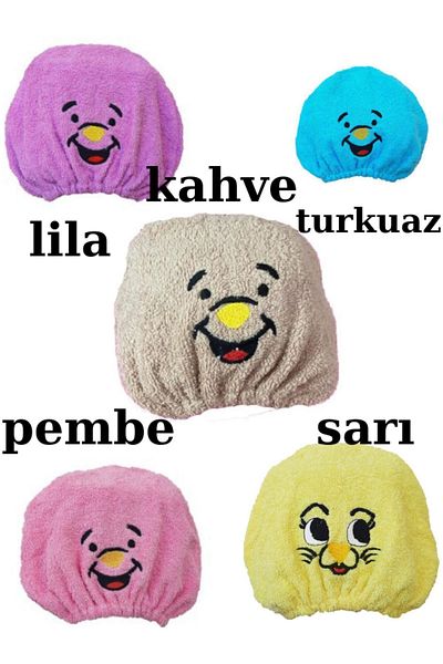 HAIFISCH Children's Hair Drying Cap - Plain Eponj Embroidered Towel, Boxed Product