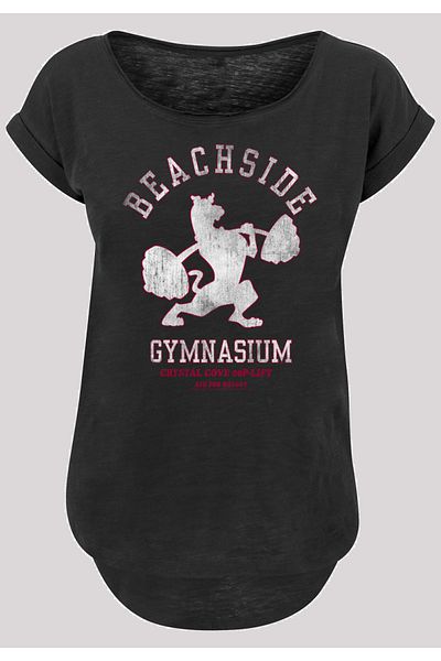 F4NT4STIC Damen Scooby Doo Beachside Gymnasium -BLK mit Ladies Long Slub Tee