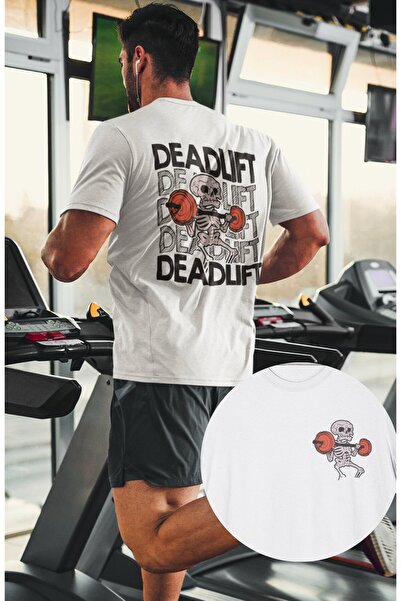 Fuddy Moda Unisex majica za fitnes u teretani - Oversize kroj Deadlift leđni ...