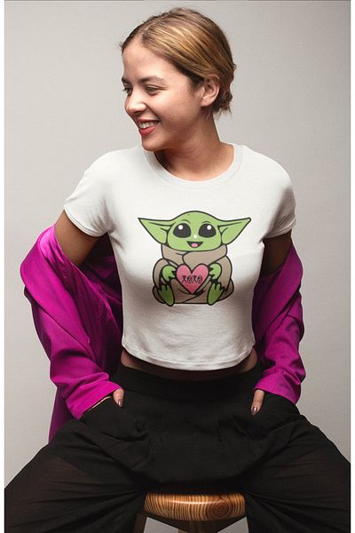 Fuddy Moda XOXO Baby Yoda - Γυναικείο Crop Top Star Wars