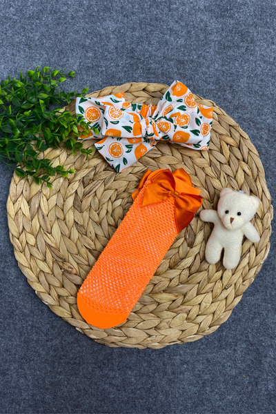 ADABEBEK Mesh Socks Bandana Set - Orange Bandana and Accessories