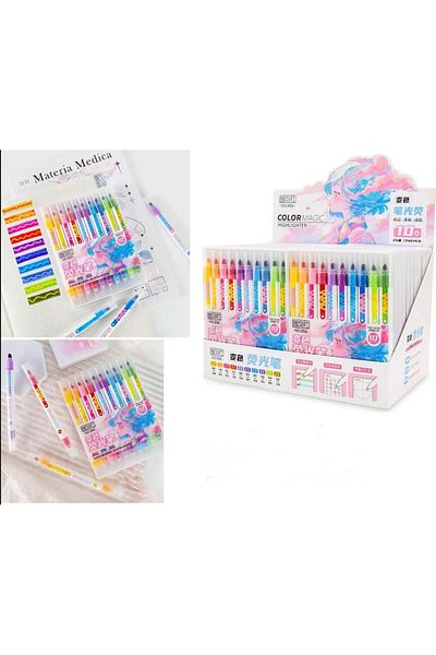 Fosforlu 10-Piece Highlighter Color Changing Pen Set