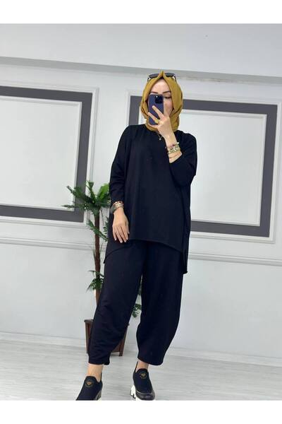 Butik Kardelen Noua sezonă Retro Double Set Negru