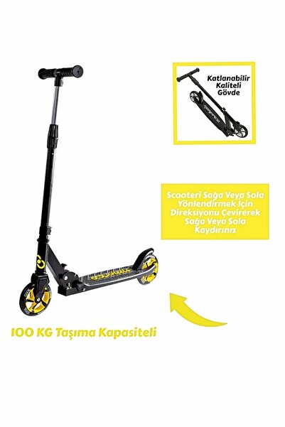 Şeker Adası Kaliteli Sarı Çocuk Scooter Katlanabilir 2 Teker (8 Yaş ve Üzeri)...