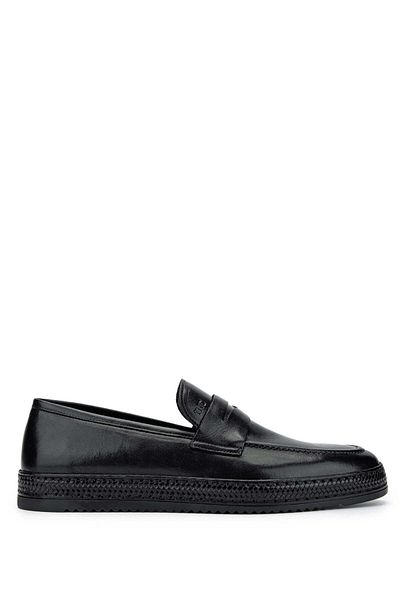 Tamer Tanca Genuine Leather Black Men's Loafer Shoes