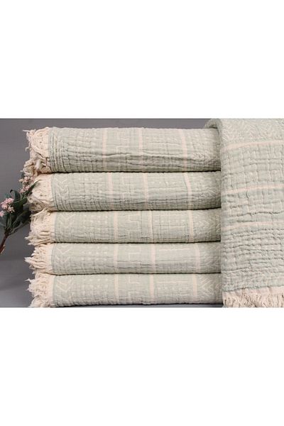 Kayra Export بيكيه نعناع 200x230 سم - بطانية قطنية مزخرفة