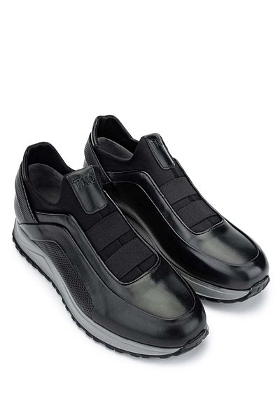 Tamer Tanca Genuine Leather Black Men's Casual Shoes
