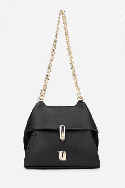 Valmenti Samsa Women - حقيبة كتف عائمة من الجلد الطبيعي باللون الأسود