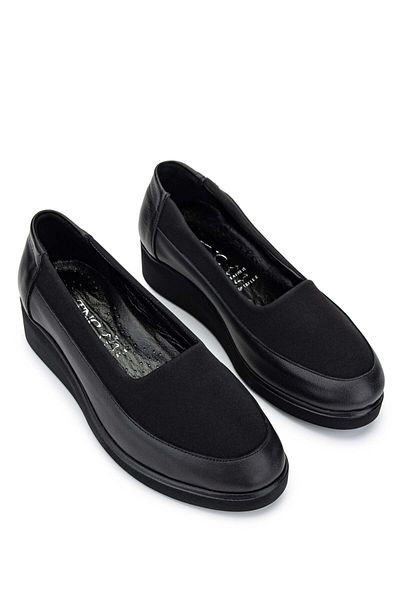 Tamer Tanca Genuine Leather Black Women's Casual Shoes