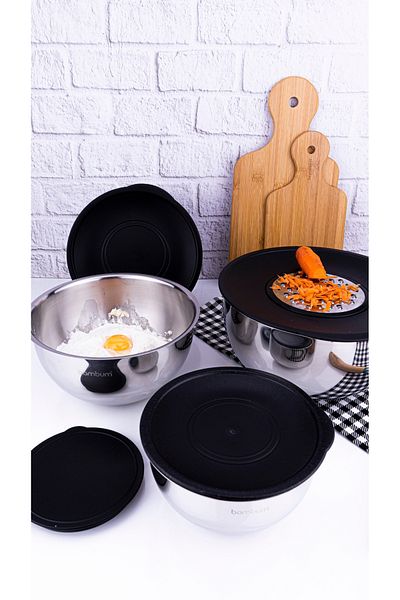 Bambum Rose Steel - 3-Piece Metal Mixing Bowl