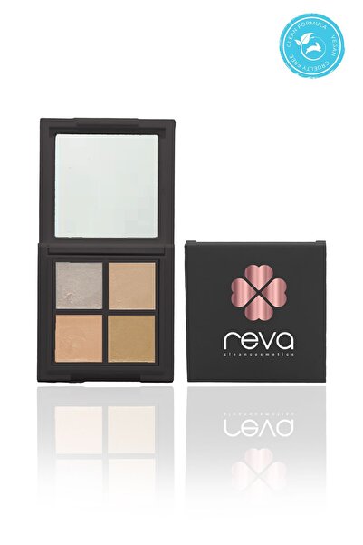 REVA مجموعة 6 جرام من 4 لوحات مضيئة نباتية ونظيفة وهايلايتر
