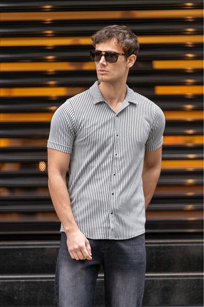 Decas Καπνιστό πουκάμισο GEAR Apaç Collar Snap Slim