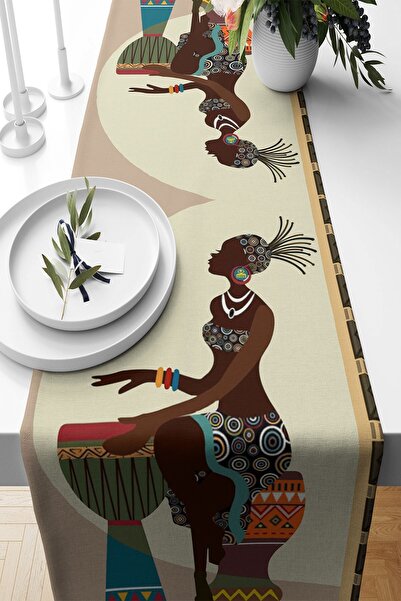 Pelangi Ethnic Black Women's Runner - Stain Resistant Fabric, Living Room Kit...